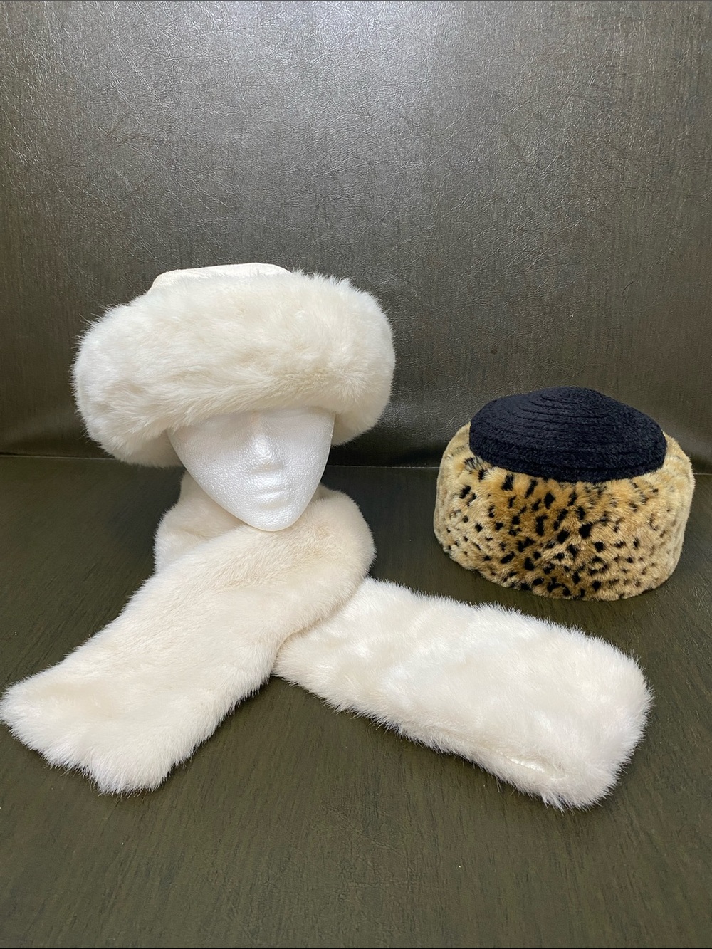 Betmar New York 2 Hats and Scarf sets Faux Fur